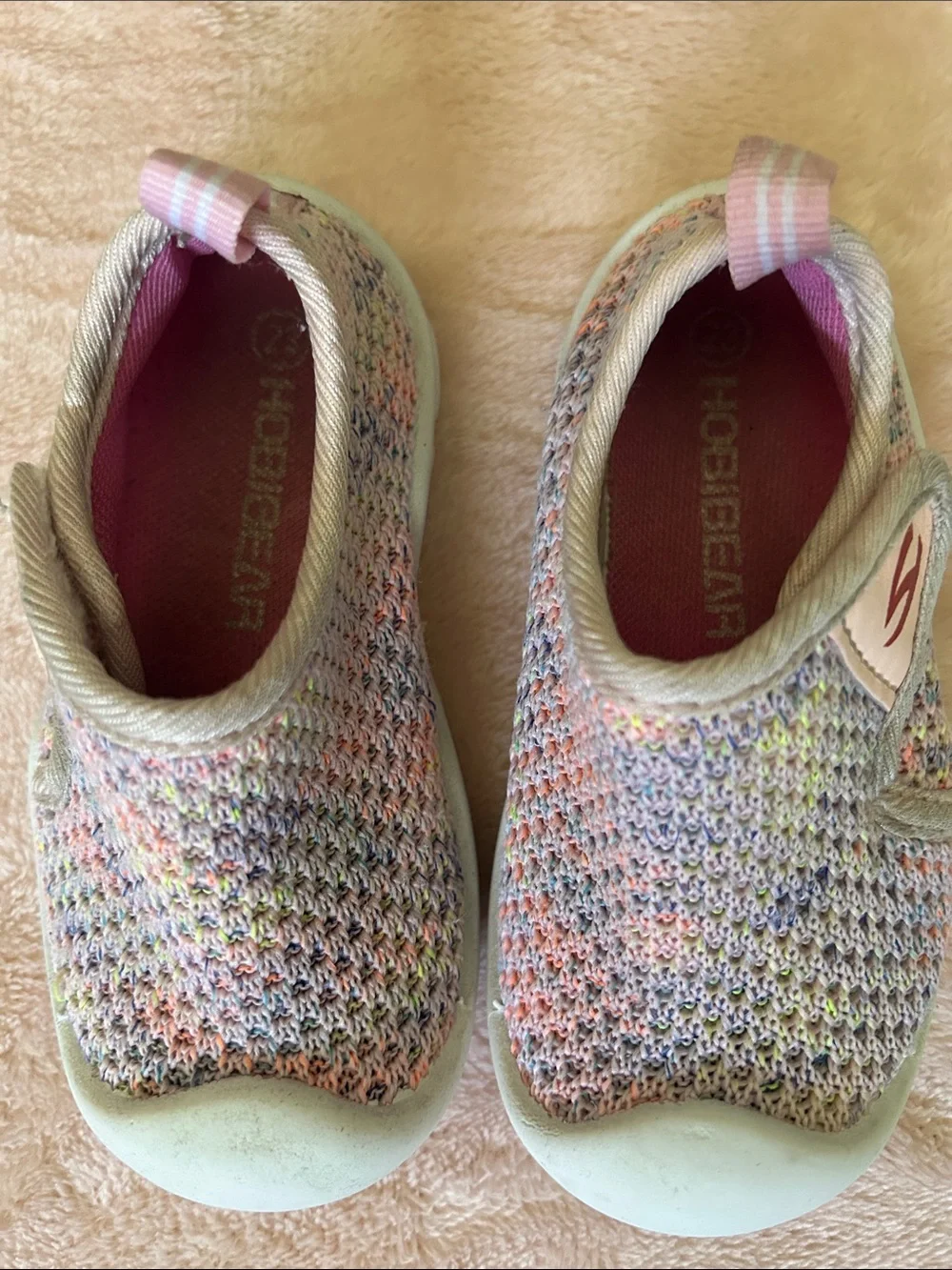 Kids Pastel Multicolor Knit Slip-On Sneakers